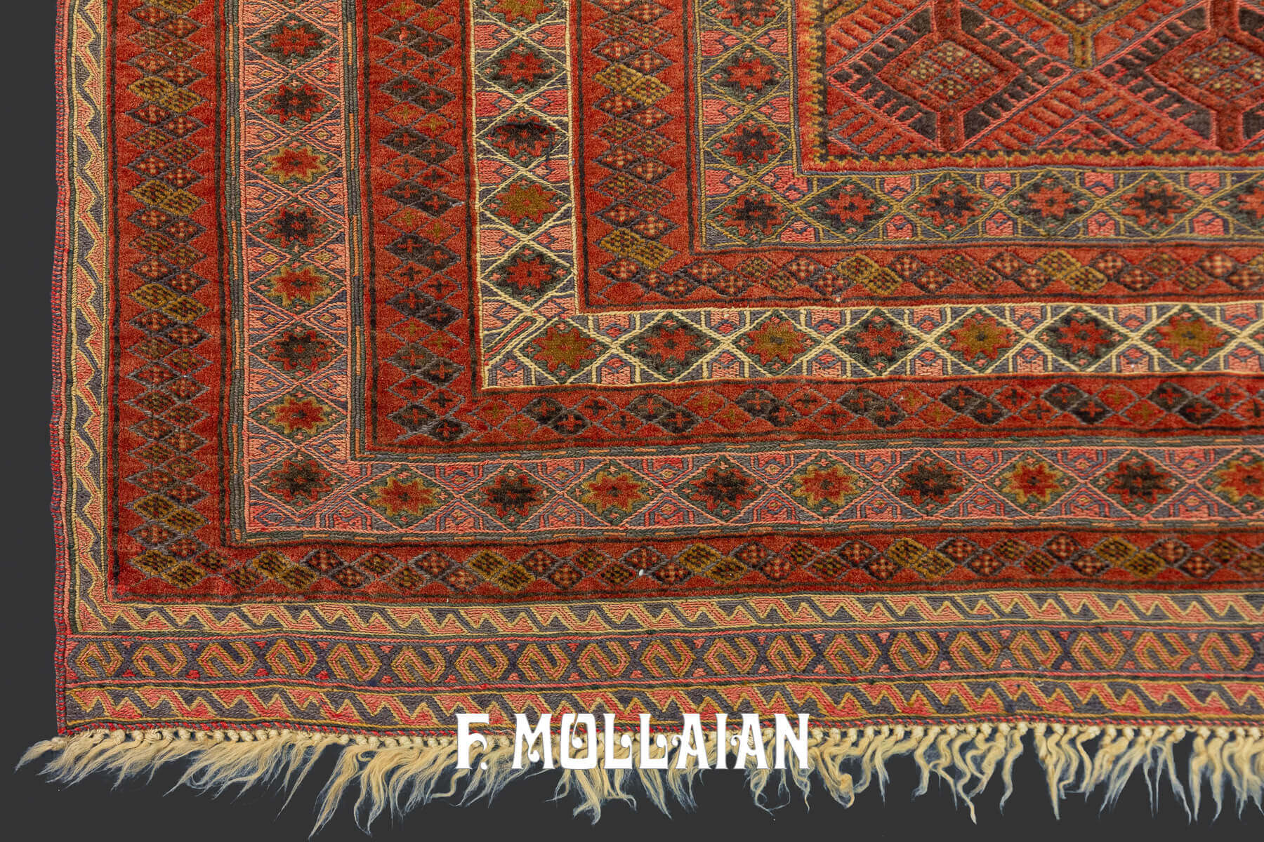 Rare Antique Persian Baluch Rug with both Hand-knotted and Hand woven (Sumak baf) parts n°:99091455